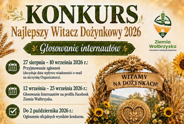 Wybierzmy Najlepszy Witacz Dożynkowy 2026 w Powiecie Wałbrzyskim! Zgłoś swoją instalację i wygraj nagrody