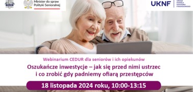 Zapraszamy na webinarium dla seniorów i ich opiekunów