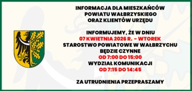 Zmiana godzin urzędowania