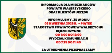 Zmiana godzin urzędowania